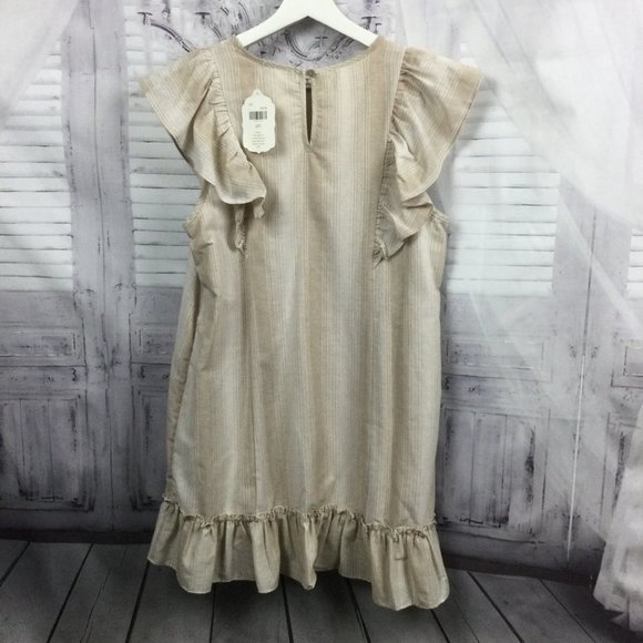 Alter'd State Cream Ruffle Midi Dress L NWT - Picture 6 of 9